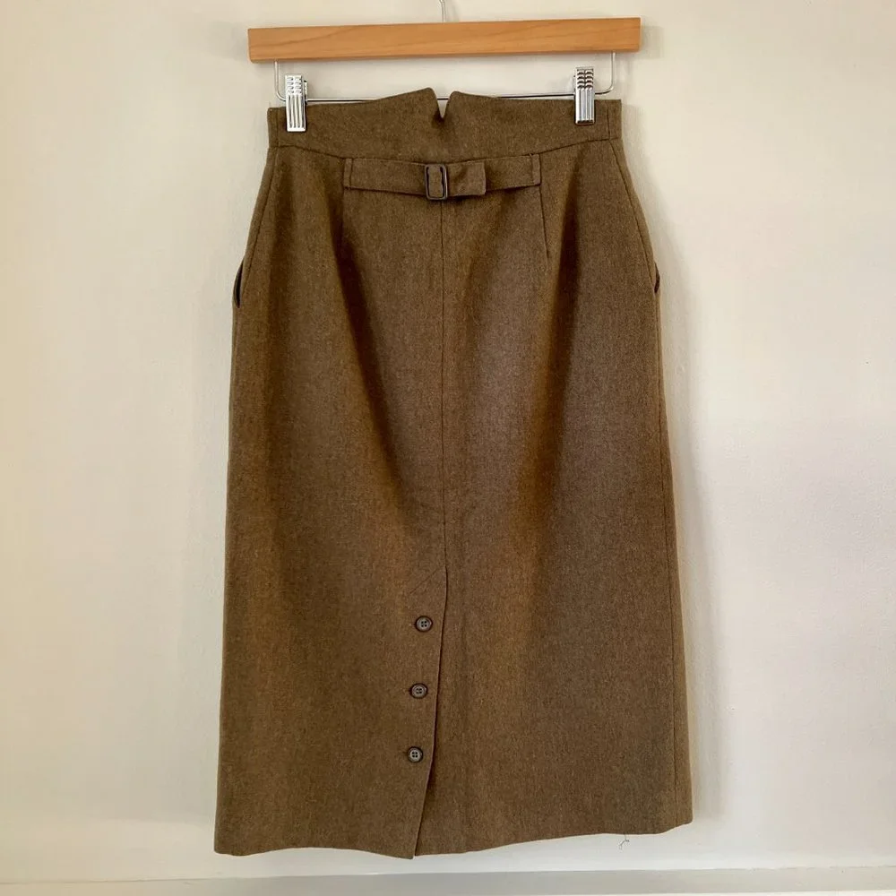 1980s David N Petites Wool Pencil Skirt - Picture 3 of 9